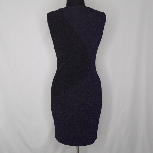 Reiss Dress Sleeveless Stretch Texture Sparkle Colorblock Wave Knit Sheath 8 - Picture 4 of 7